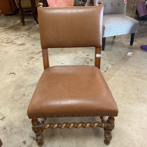 Set of 4 Leather Chairs- Barley Twist