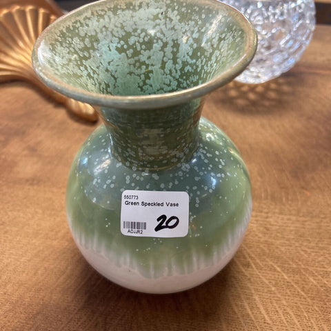 Green Speckled Vase