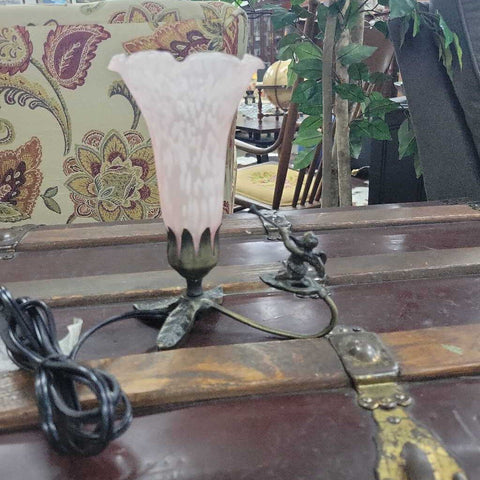 Vintage Torch Pink Glass Lamps