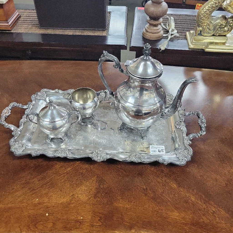 5 Pc Silver Plated Tea Service Set