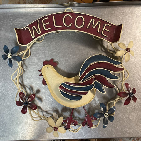 Welcome Rooster Sign