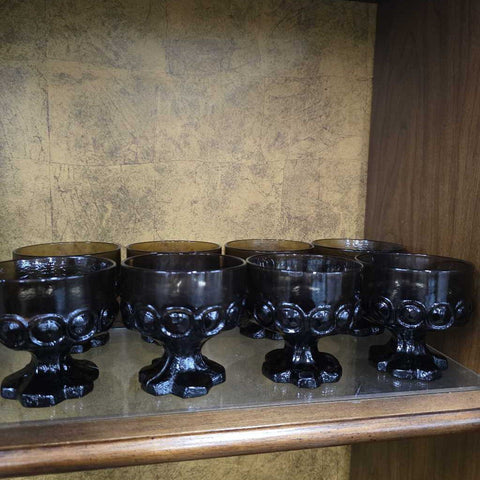Set of 8 Tiffin Francisican "Medeira Smoke" Glasses
