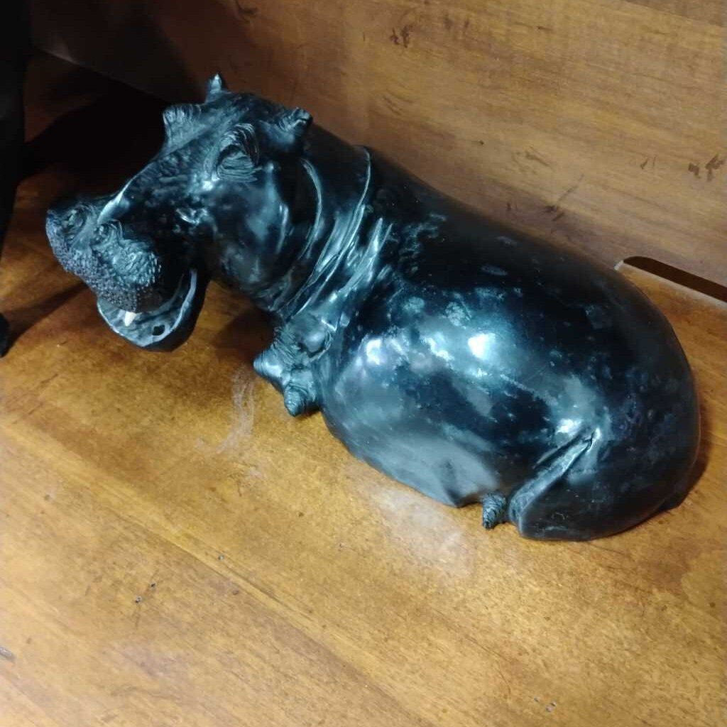 Zimbabwe Stone Hippo Sculpture w/ Auth