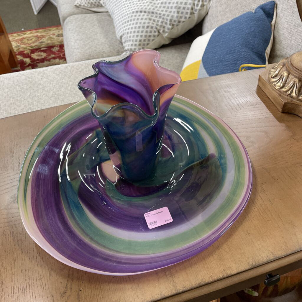 VTG Vase & Bowl