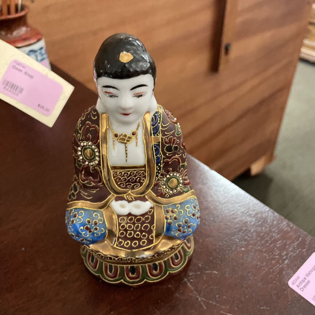 Antique Japanese Rokusan Moriage Buddha