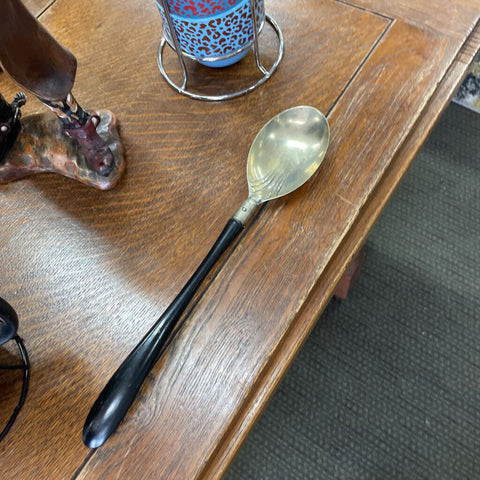 Antique Large Nickle Silver Plated Serving Spoon