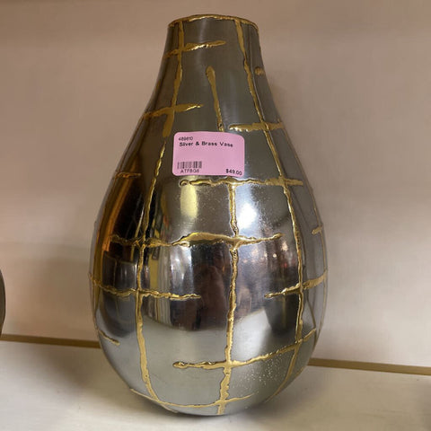 Silver & Brass Vase