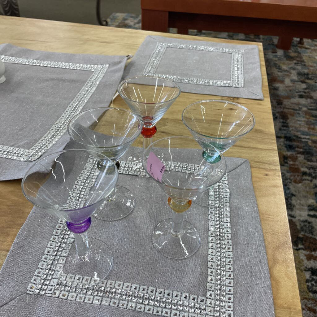 Set of 5 Martini Glasses