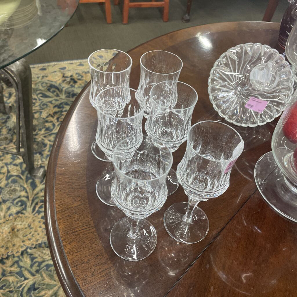 Set of 6 Galaway Fluted Crystal Champagne Glasses