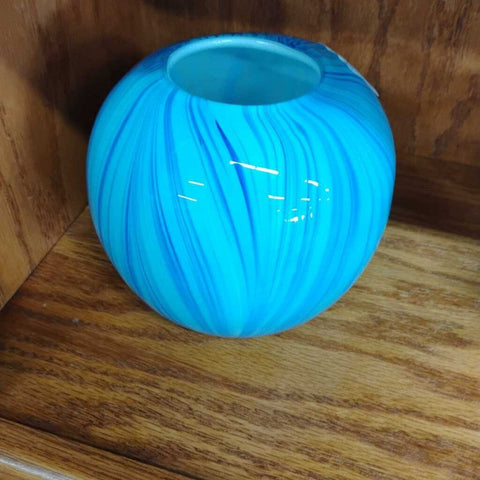 VTG Blue Handblown Vase