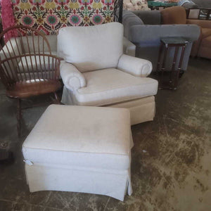Custom Swanns Swivel Rocker w/ Ottoman