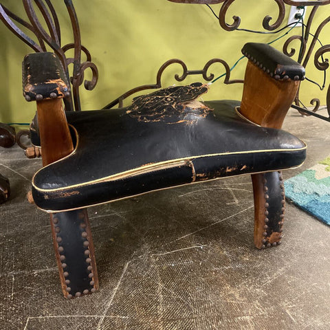 Antique camal Satle Stool As Is
