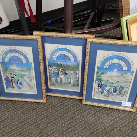 Set of 3 Town of Riom Prints