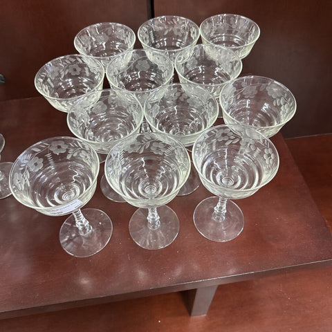 Set of 12 Crystal Wine Glasses