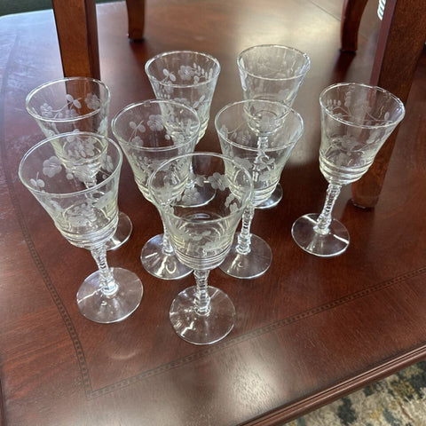 Set of 8 Crystal Wine Glasses