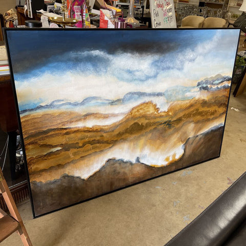 49"x73" Uttermost Valley of Light Wood and Acrylic Landscape Art (NEW)