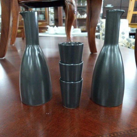 5 pc World Market 2 Decanters 3 Shot Glasses