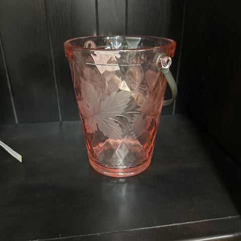 VTG 1930's Pink Floral Ice Bucket
