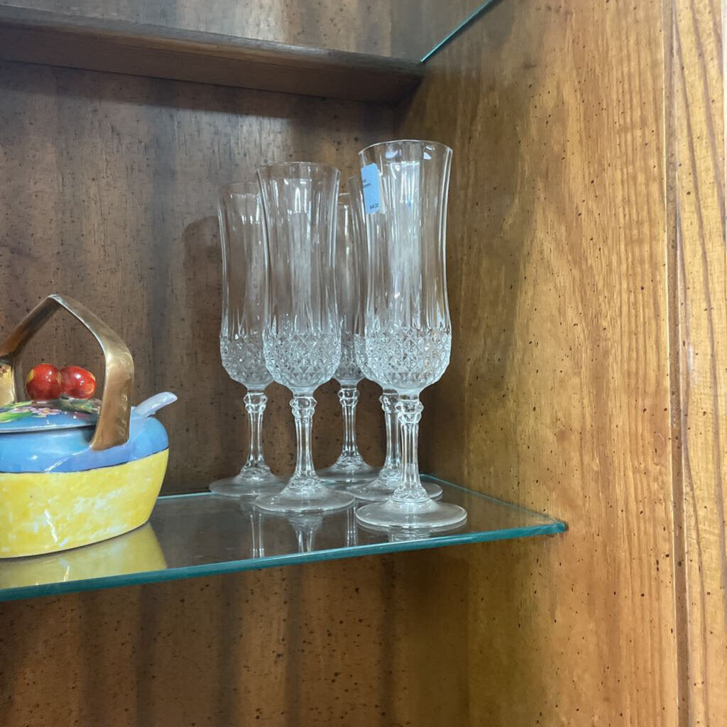 Set of 5 Crystal Champaign Glasses