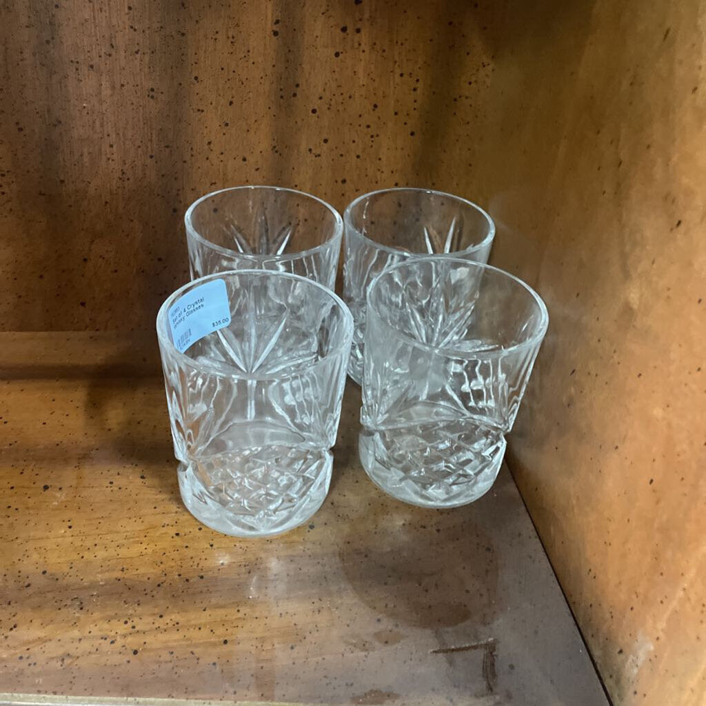 Set of 4 Crystal Whisky Glasses