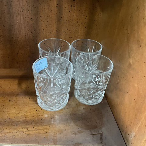 Set of 4 Crystal Whisky Glasses