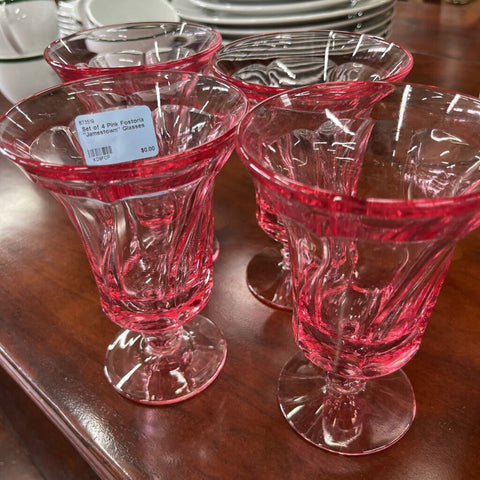 Set of 4 Pink Fostoria "Jamestown" Glasses