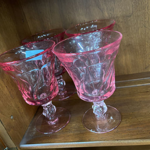 Set of 4 Pink Fostoria "Jamestown" Glasses