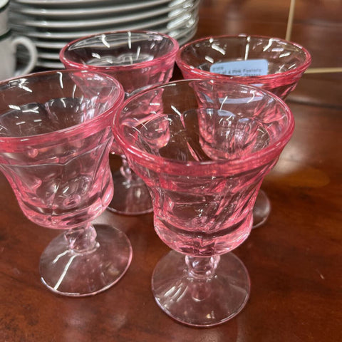Set of 4 Pink Fostoria "Jamestown" Glasses