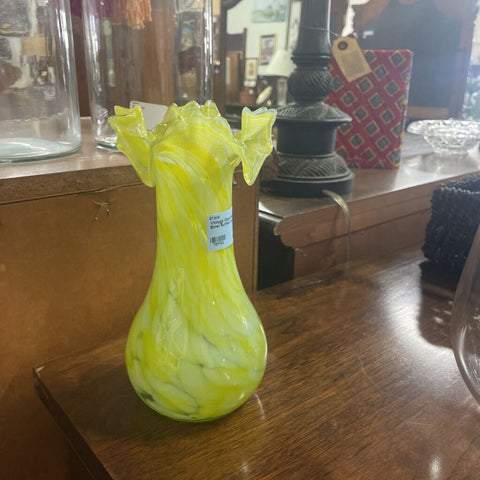 Vintage Ozark Hand Bowl Ruffled Vase