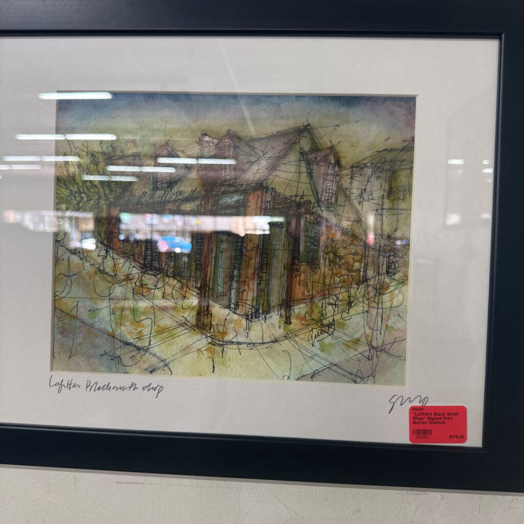 "Lafitte's Black Smith Shop" Signed Print Nurhan Gokturk