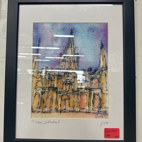 "St. Louis' Cathedral" Signed Print Nurhan Gokturk