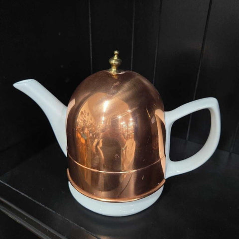 Vintage Copper and Ceramic Teapot
