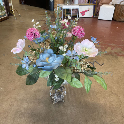 Floral Arrangement in Crystal Vase