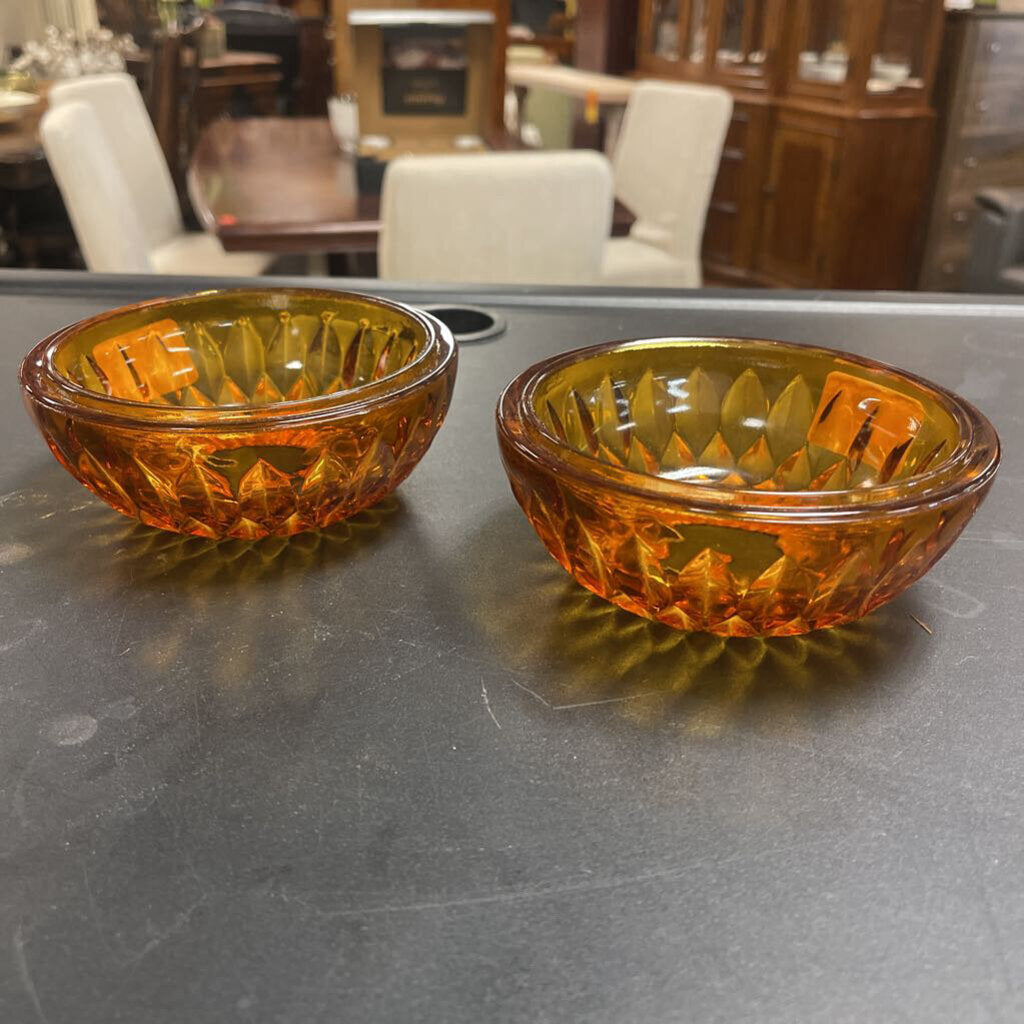 2 PC Amber Dish