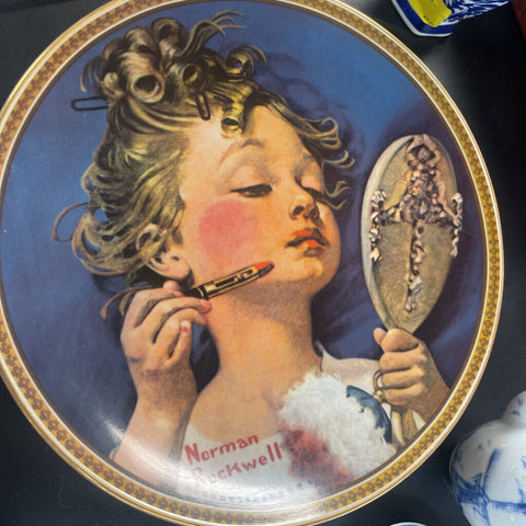 set of 4 Norman Rockwell plates