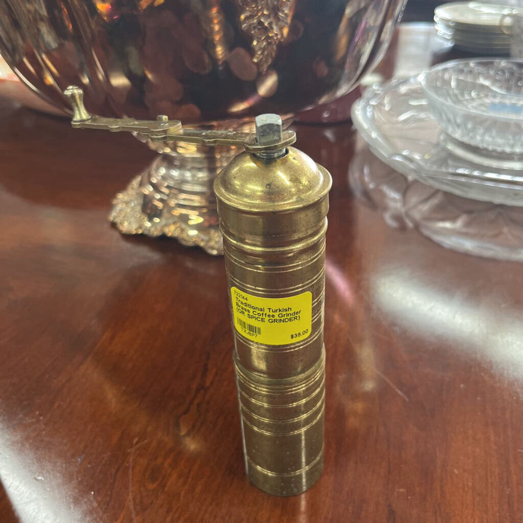 Traditional Turkish Brass Coffee Grinder (OR SPICE GRINDER)