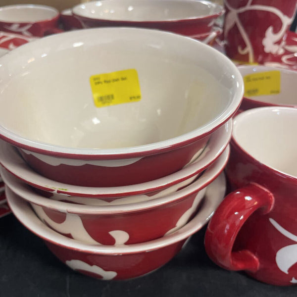 31Pc Red Dish Set