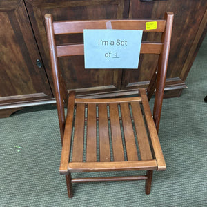 Set of 4 Fold Out Wooden Chairs