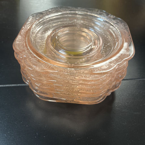 8pc Pink Glassware