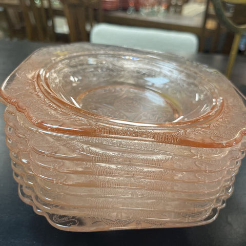 9pc Pink Glassware