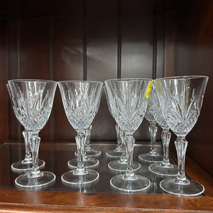 Set of 10 Crystal Wine Glasses