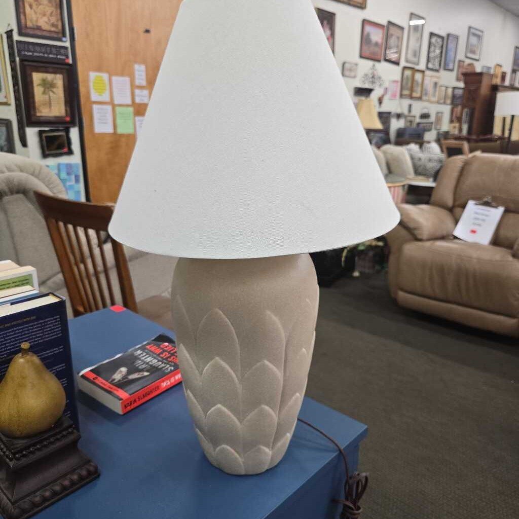 Ceramic Lamp with White Shade