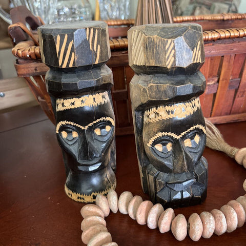 Pair of Jamaican Hand Carved Tiki Men