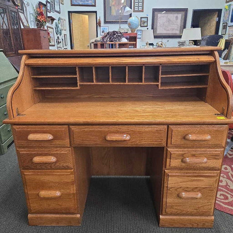 Vintage Oak Rolltop Desk
