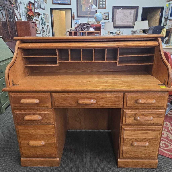Vintage Oak Rolltop Desk