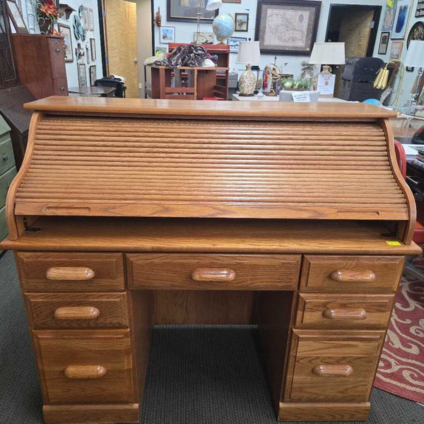 Vintage Oak Rolltop Desk