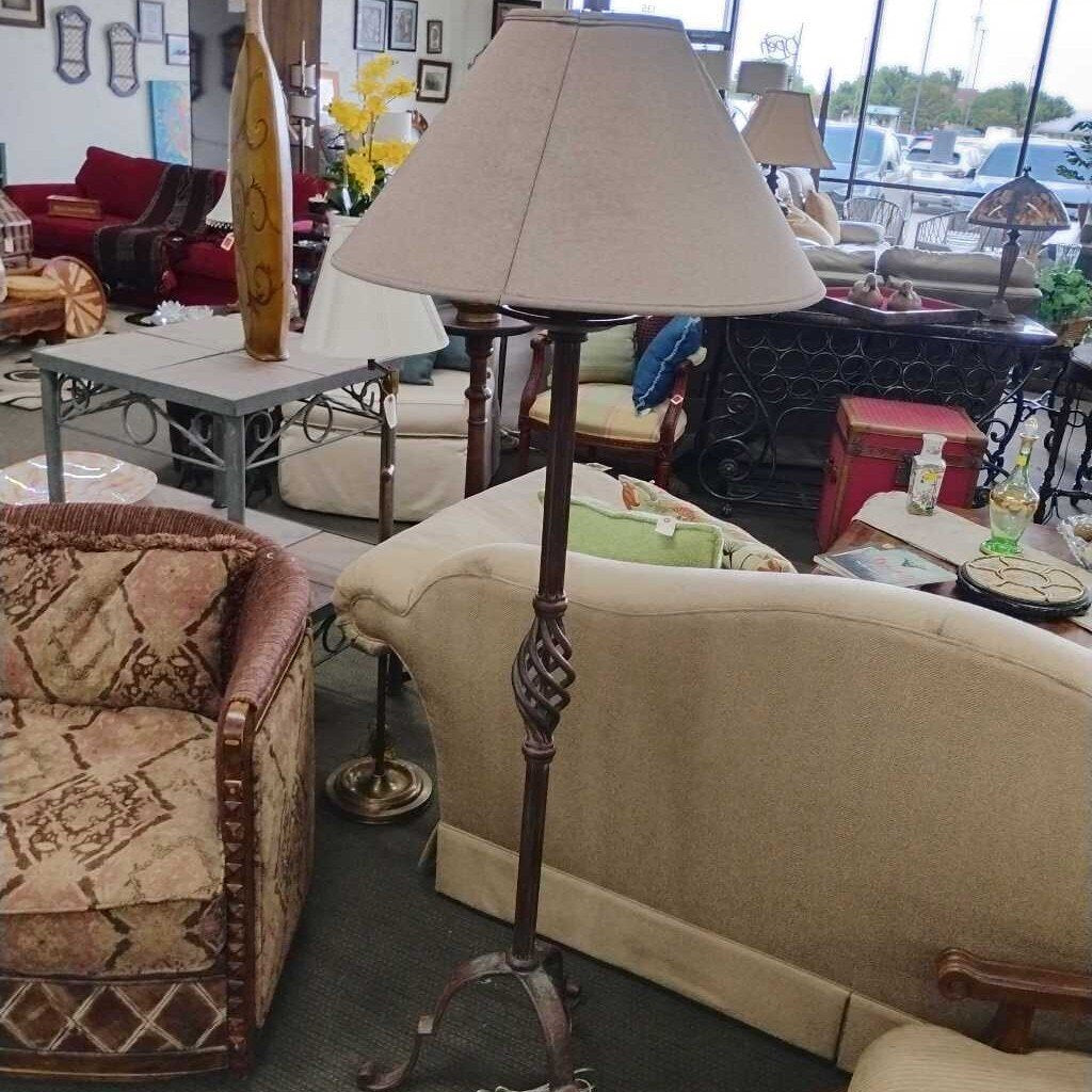 Vtg Wrought Iron Floor Lamp
