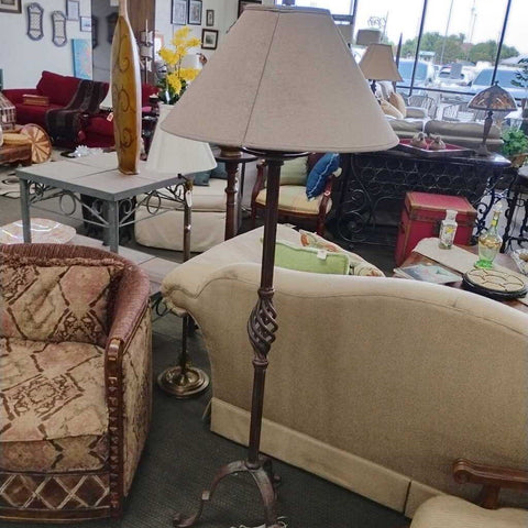 Vtg Wrought Iron Floor Lamp