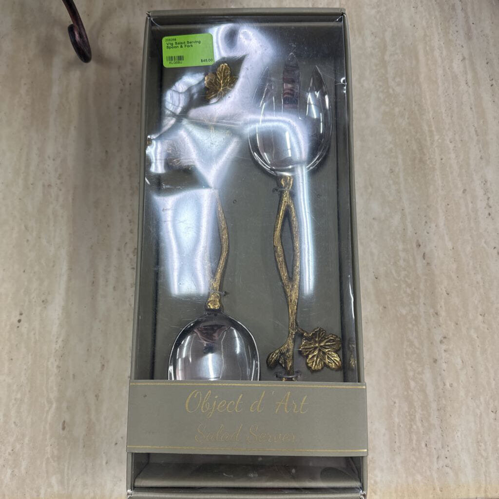 Vtg Salad Serving Spoon & Fork