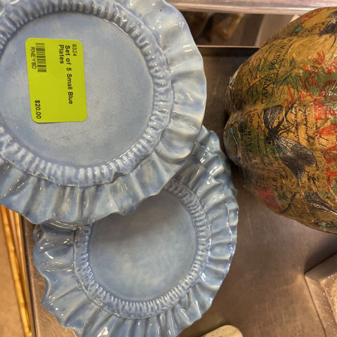 Set of 5 Small Blue Plates